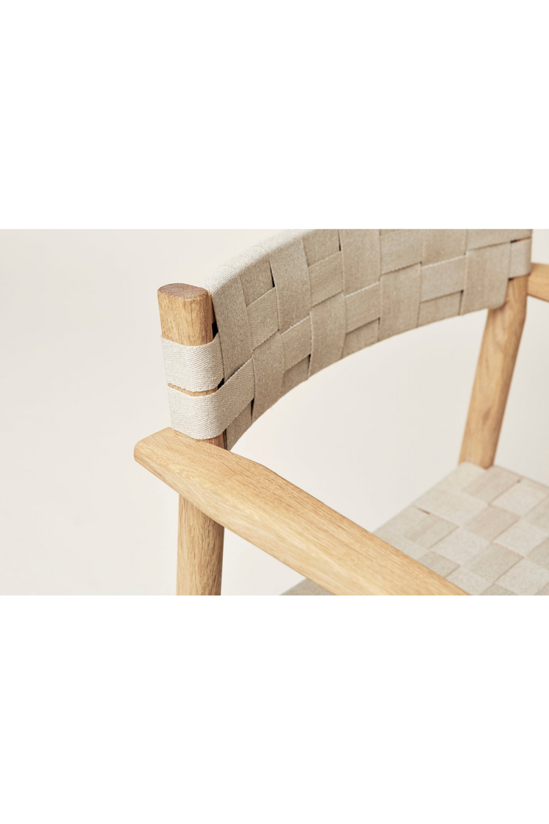 White Oak Linen Webbing Armchair | Form & Refine Motif | Oroatrade.com