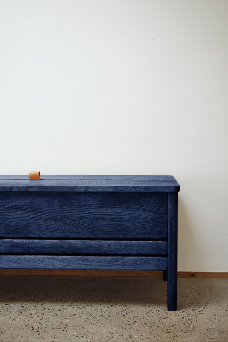Indigo Blue Storage Bench L | Form & Refine A Line | Oroatrade.com