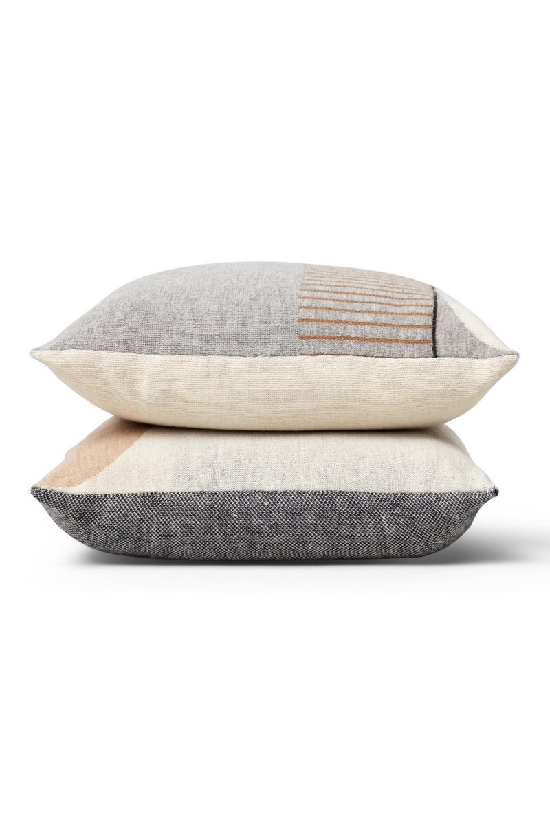 Pattern Cream Wool Square Pillow | Form & Refine Aymara | Oroatrade.com