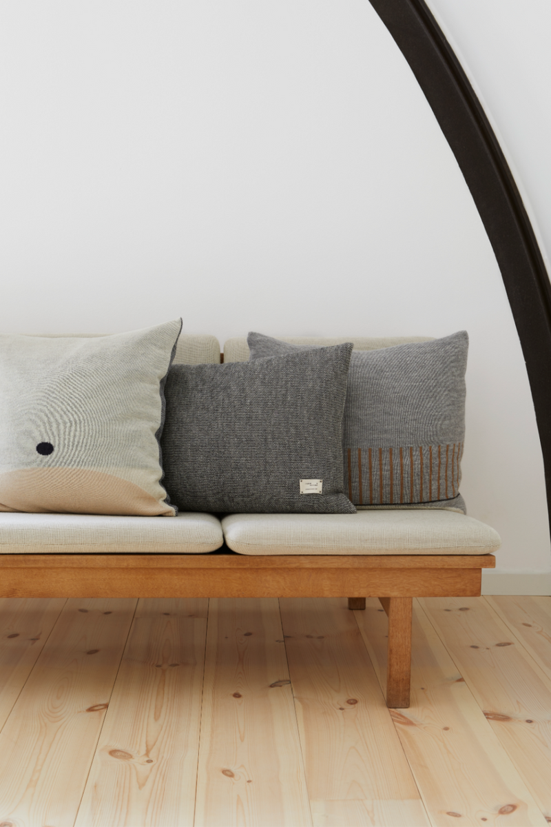 Pattern Cream Wool Square Pillow | Form & Refine Aymara | Oroatrade.com