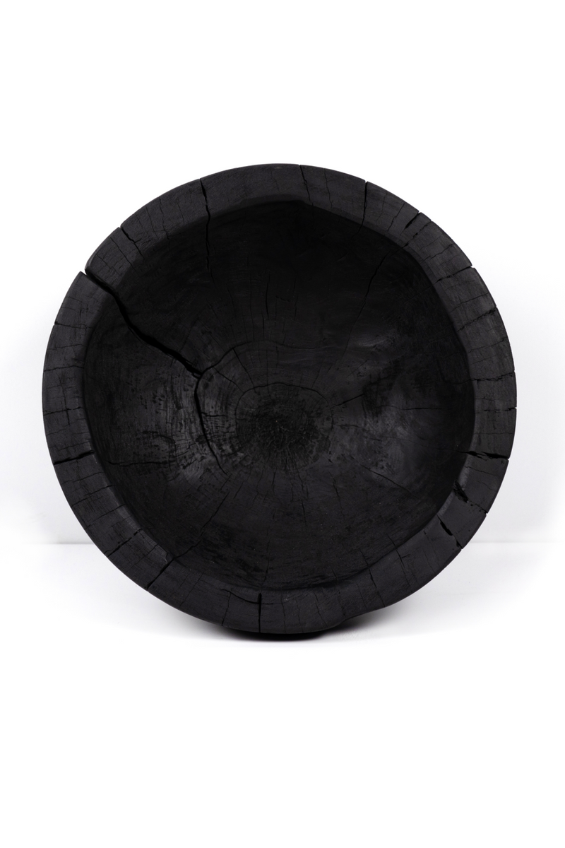 Black Wooden Pedestal Bowl | Four Hands | Oroatrade.com