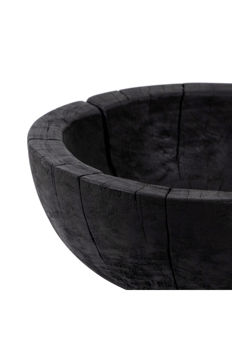 Black Wooden Pedestal Bowl | Four Hands | Oroatrade.com