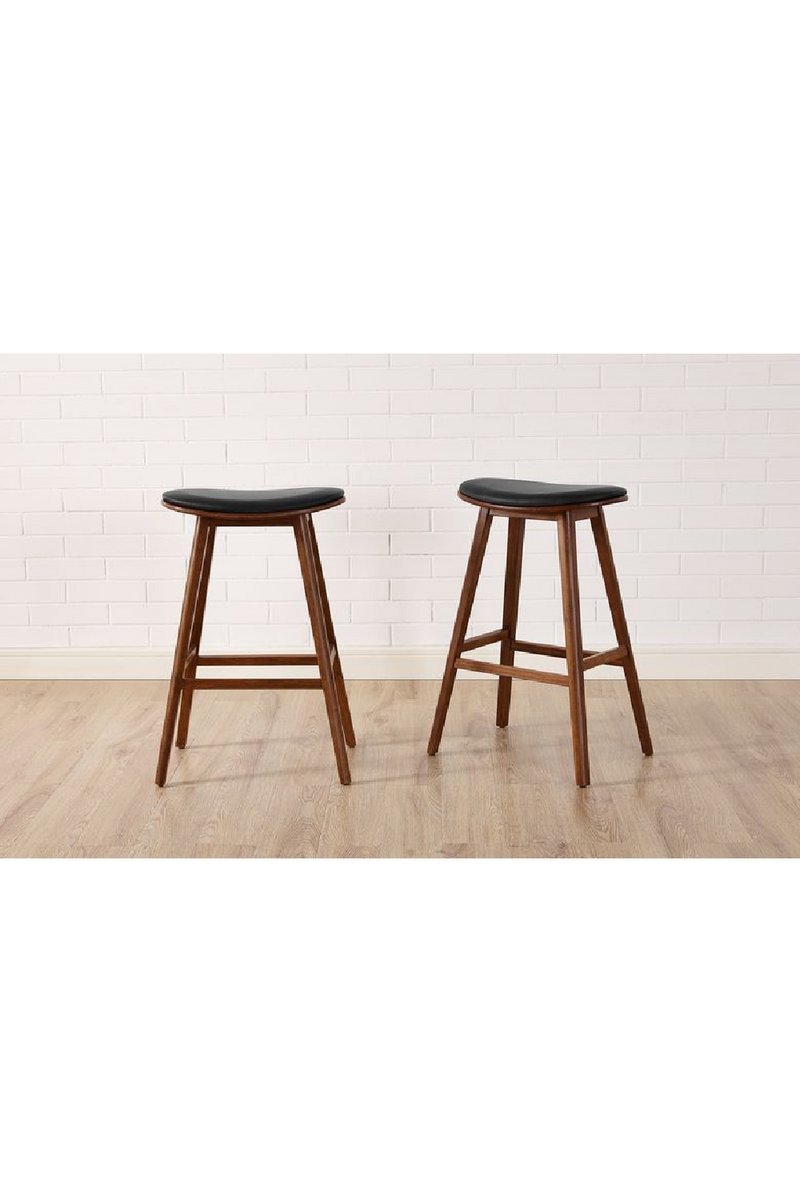 Black Leather Counter Stool (Set of 2) | Greenington Corona  | Oroatrade.com