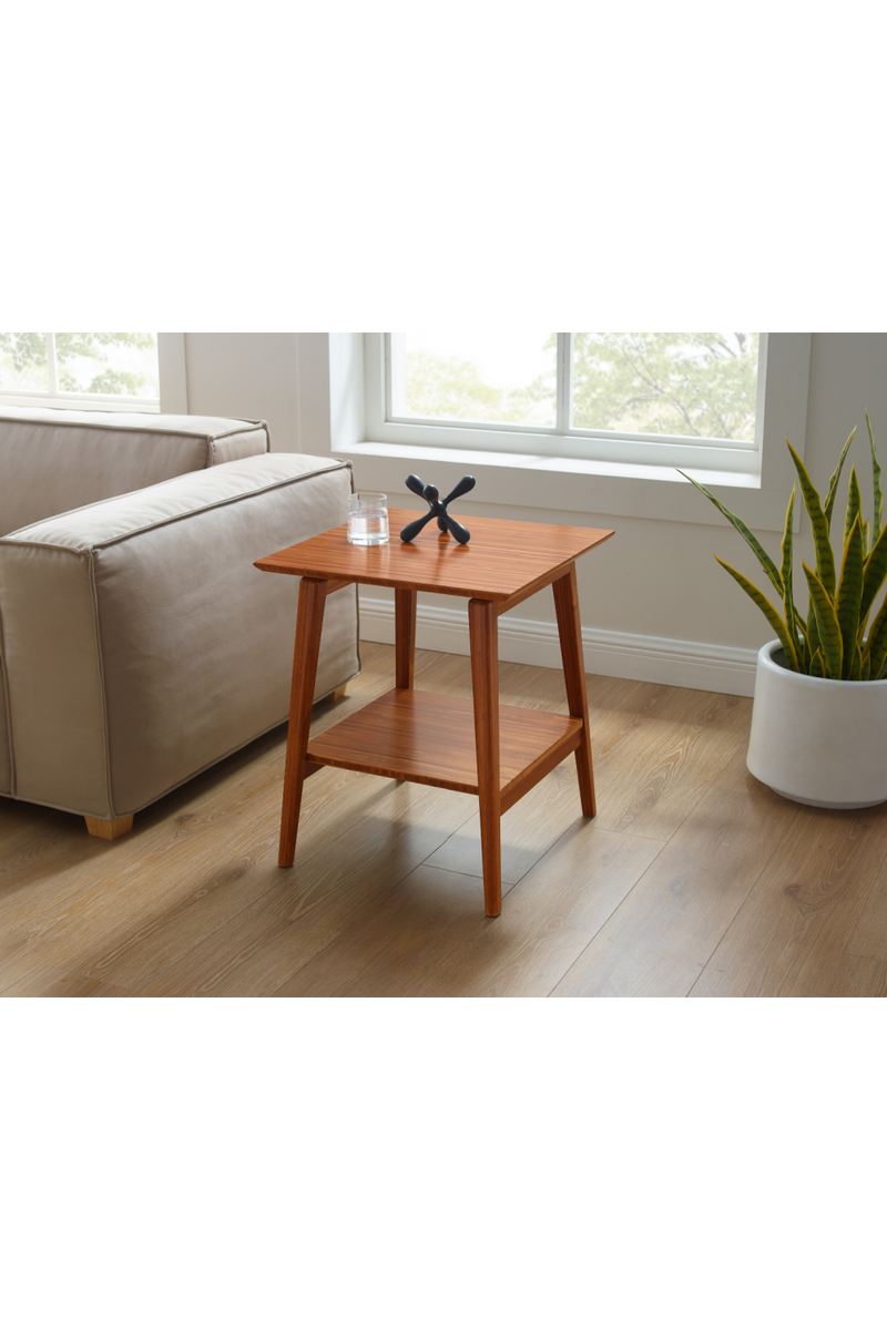 Two-Tiered Bamboo End Table | Greenington Antares | Oroatrade.com