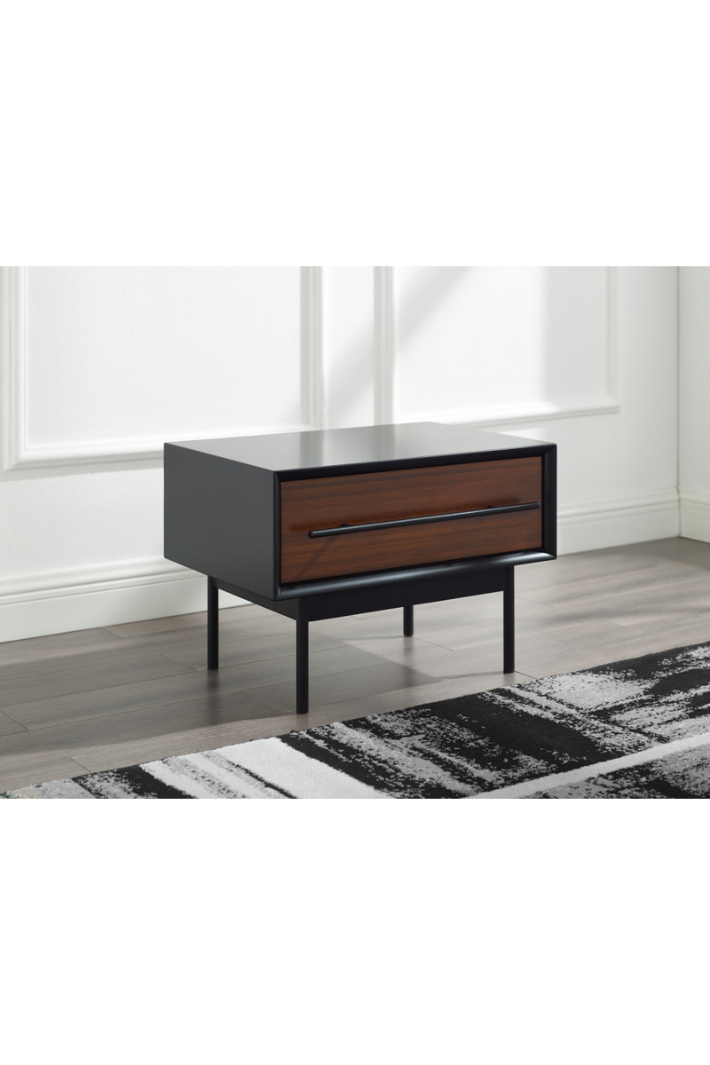 Lacquered Black 1-Drawer Nightstand | Greenington Park Avenue | Oroatrade.com