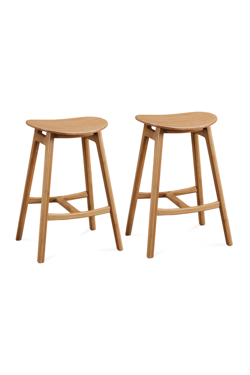 Oval Seat Bamboo Counter Stools (2) | Greenington Skol | Oroatrade.com