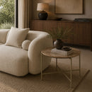 Round Beige Marble Side Table | DF Tooz
