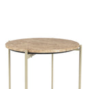 Round Beige Marble Side Table | DF Tooz