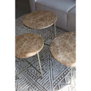 Round Beige Marble Side Table | DF Tooz