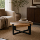 Hospitality furniture - Round Wooden Fluted Coffee Table - www.oroatrade.com
