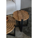 Hospitality furniture - Round Wooden Fluted Side Table - www.oroatrade.com
