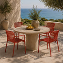 Hospitality furniture - Colored Stackable Outdoor Dining Armchairs (4) - www.oroatrade.com