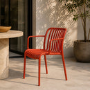 Hospitality furniture - Colored Stackable Outdoor Dining Armchairs (4) - www.oroatrade.com