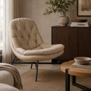 Hospitality furniture - Beige Tufted Lounge Chair - www.oroatrade.com