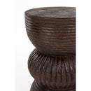 Hospitality furniture - Brown Wooden Fluted Side Table - www.oroatrade.com