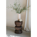 Hospitality furniture - Brown Wooden Fluted Side Table - www.oroatrade.com