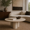 Contract furniture - Beige Round Coffee Table - www.oroatrade.com