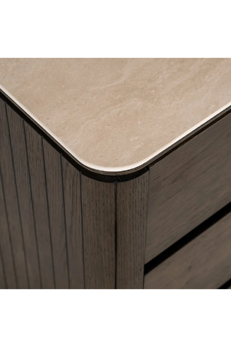 Brown Oak 3-Drawer Nightstand | Richmond Interiors Ritz | Oroatrade.com