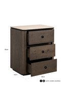 Brown Oak 3-Drawer Nightstand | Richmond Interiors Ritz | Oroatrade.com