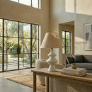 Contract furniture - White Empire Linen Table Lamp - www.oroatrade.com