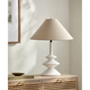 Contract furniture - White Empire Linen Table Lamp - www.oroatrade.com