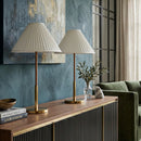 Modern European furniture - White Cotton Accent Table Lamps (2) - www.oroatrade.com