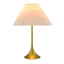 Contract furniture - White Cotton Pleated Table Lamp - www.oroatrade.com
