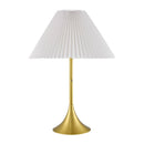 Contract furniture - White Cotton Pleated Table Lamp - www.oroatrade.com