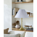 Contract furniture - White Cotton Pleated Table Lamp - www.oroatrade.com