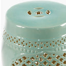 Contract furniture - Green Quatrefoil Fretwork Garden Stool - www.oroatrade.com