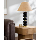 Modern European furniture - Black Wooden Seagrass Table Lamp - www.oroatrade.com