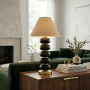 Modern European furniture - Black Wooden Seagrass Table Lamp - www.oroatrade.com