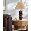 Modern European furniture - Brown Wooden Seagrass Table Lamp - www.oroatrade.com
