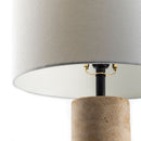 Contract furniture - Beige Travertine Accent Table Lamp - www.oroatrade.com
