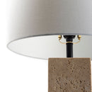 Contract furniture - Beige Travertine Accent Table Lamp - www.oroatrade.com