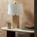 Contract furniture - Beige Travertine Accent Table Lamp - www.oroatrade.com