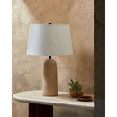 Contract furniture - Travertine Base Accent Table Lamp - www.oroatrade.com