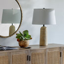 Contract furniture - Travertine Base Accent Table Lamp - www.oroatrade.com