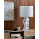 Modern European furniture - White Marble Accent Table Lamp - www.oroatrade.com