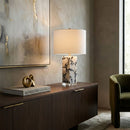Modern European furniture - White Marble Accent Table Lamp - www.oroatrade.com