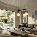 Modern European furniture - White Sphere 6-Light Linear Chandelier - www.oroatrade.com