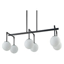 Contract furniture - White Sphere 6-Light Linear Chandelier - www.oroatrade.com
