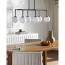 Contract furniture - White Sphere 6-Light Linear Chandelier - www.oroatrade.com