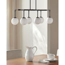 Contract furniture - White Sphere 6-Light Linear Chandelier - www.oroatrade.com