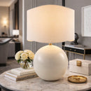Hospitality furniture - Wavy White Jute Table Lamp - www.oroatrade.com