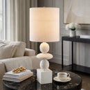 Hospitality furniture - Geometric Stacked Linen Table Lamp - www.oroatrade.com