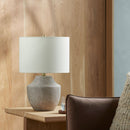 Hospitality furniture - Beige Drum Linen Table Lamp S - www.oroatrade.com