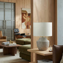 Hospitality furniture - Beige Drum Linen Table Lamp S - www.oroatrade.com