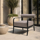 Modern European furniture - Black Aluminum Outdoor Accent Chair - www.oroatrade.com
