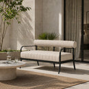 Modern European furniture - Black Aluminum Outdoor Loveseat - www.oroatrade.com